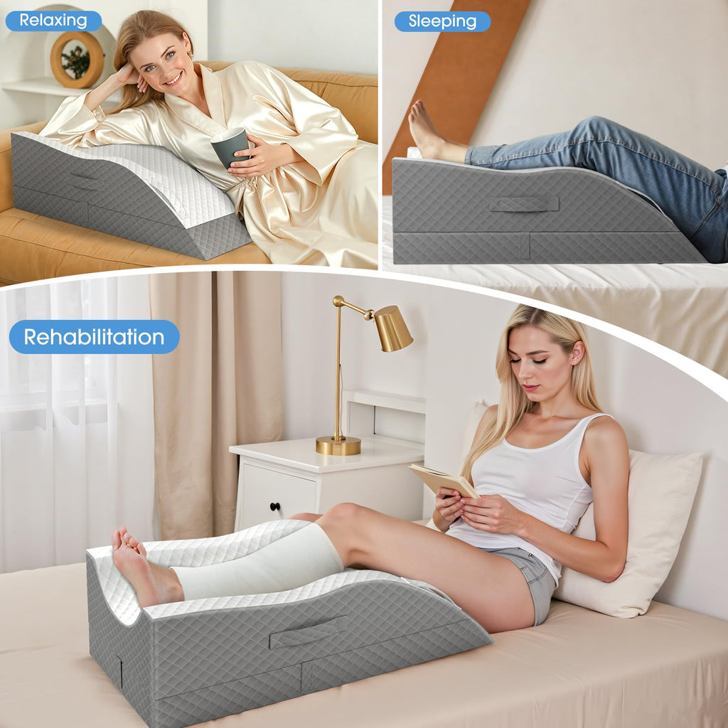 Leg Elevation Pillows for After Surgery, Wedge Pillow, Grey