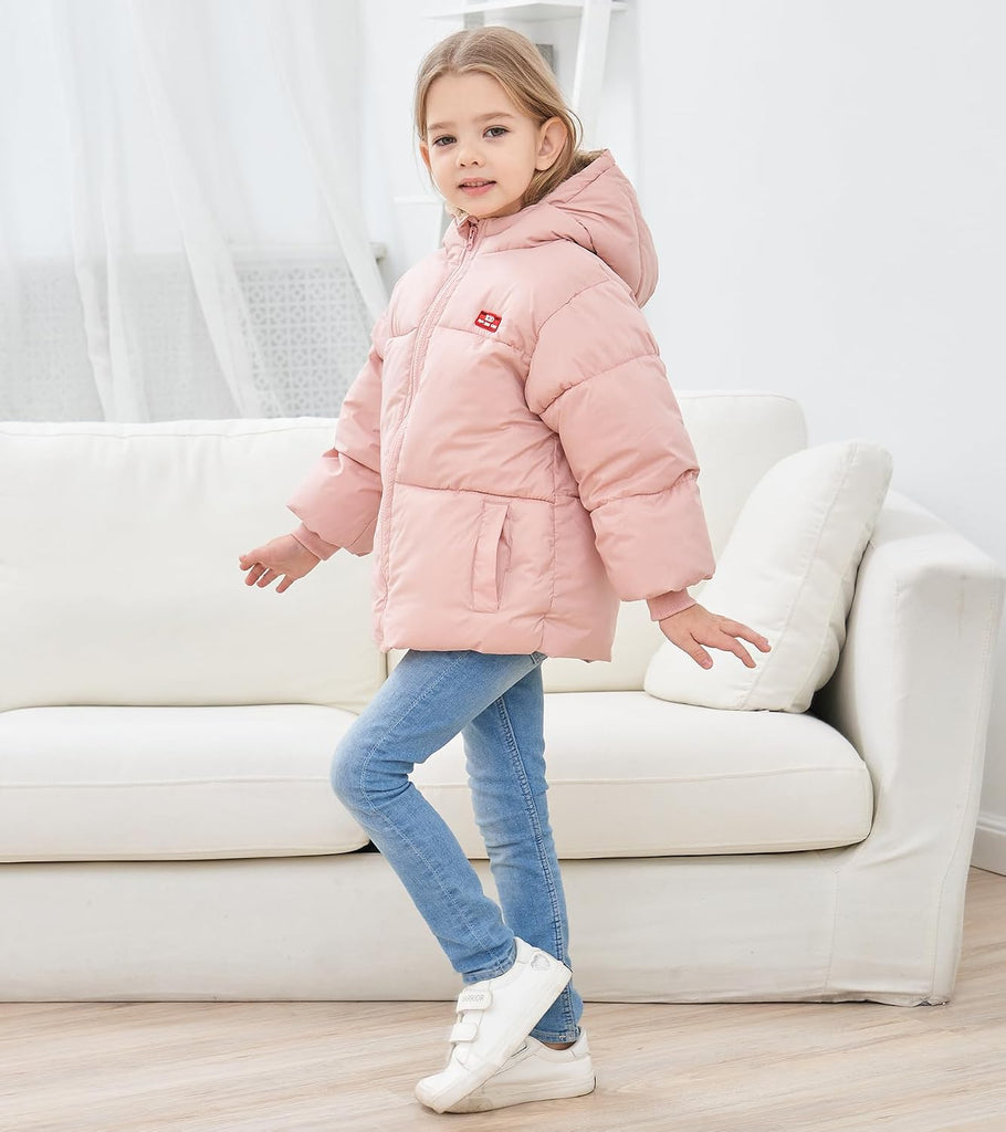 Baby Hooded Puffer Jacket,Fleece Lined Winter Coat