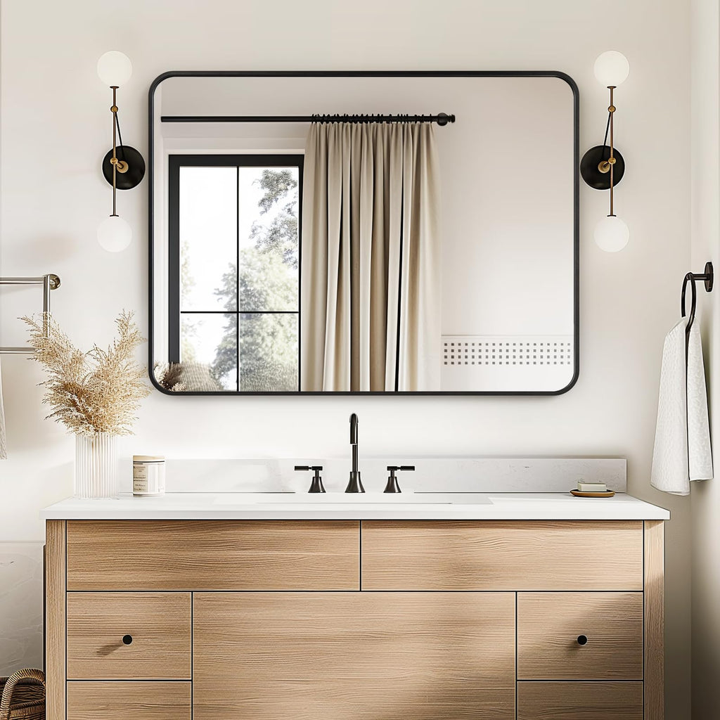 Black Bathroom Mirrors for Over Sink 30 x 40 Inch