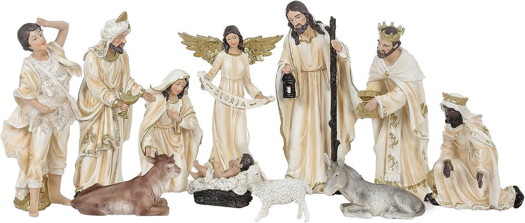 12.5in Nativity Set & Figures, 12-Piece Nativity Scene Figurines