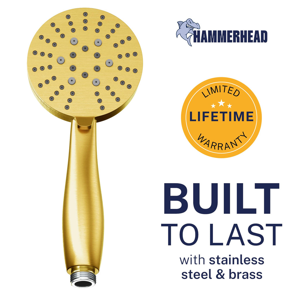 Metal Handheld Shower Head High Pressure, 3 Spray Shower Wand
