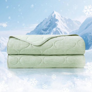 Cooling Dual-Sided Blanket for Hot Sleepers, Q-Max>0.46 Lightweight Soft Breathable Bed Blanket, Double Side Cooling