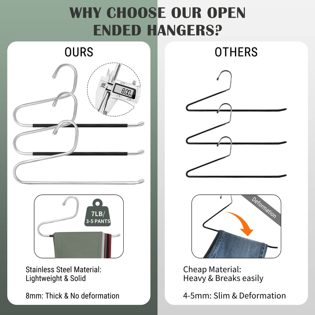 Open Ended Pants Hangers, Stainless Steel Jeans Hangers