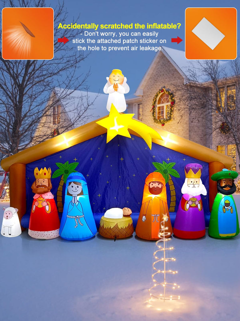12.5FT Nativity Scene Inflatable Outdoor, Christmas Inflatables