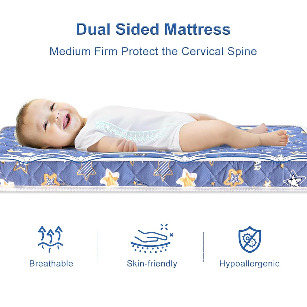 Premium Crib Mattress and Toddler Mattress 52" x 27.6" x 5",Firm,Breathable Hypoallergenic for Standard Cribs and