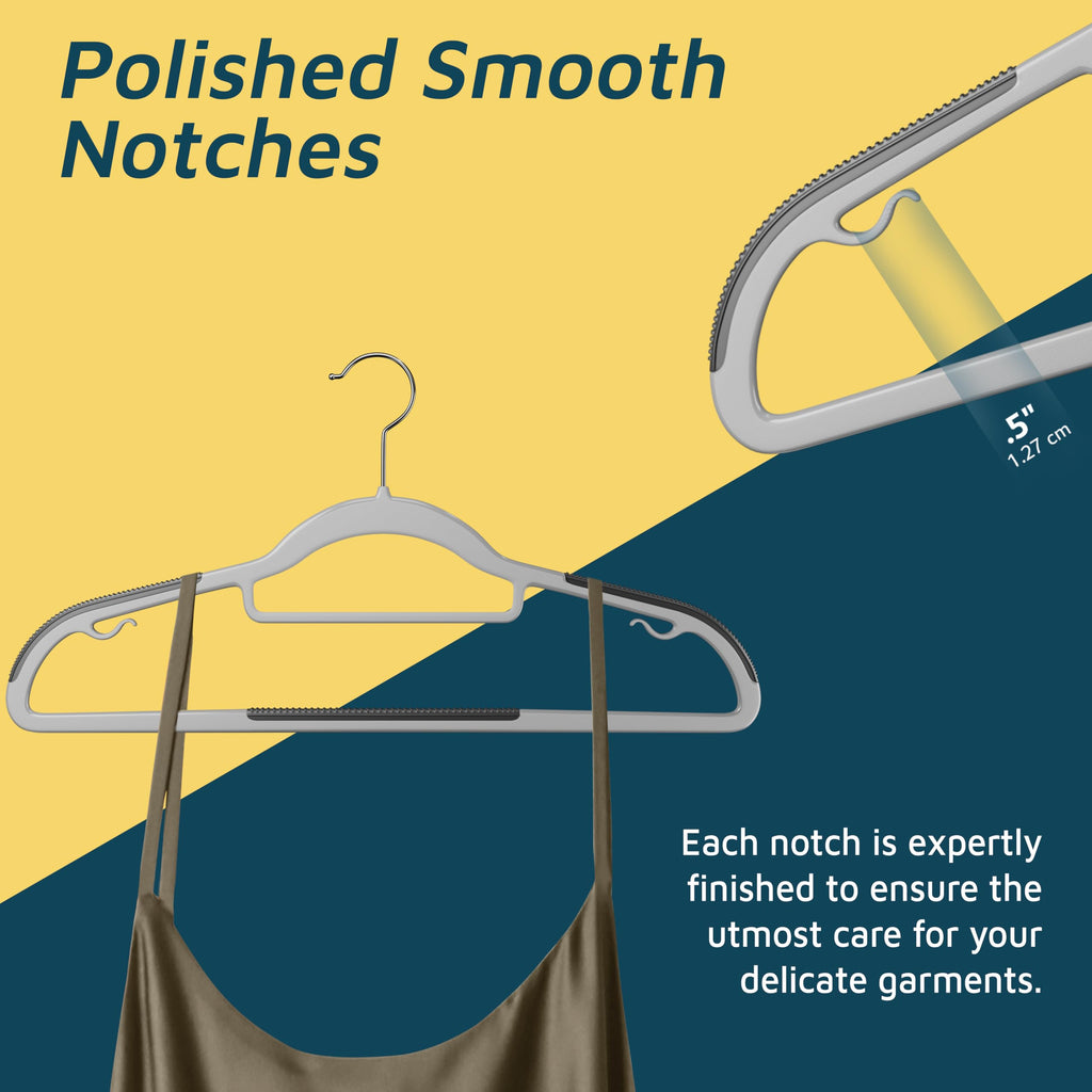 Plastic Clothes Hanger Set - 20 Pieces Versatile, Lightweight, Space-Saving, Non-Slip, Slim Designed, Dry and Wet