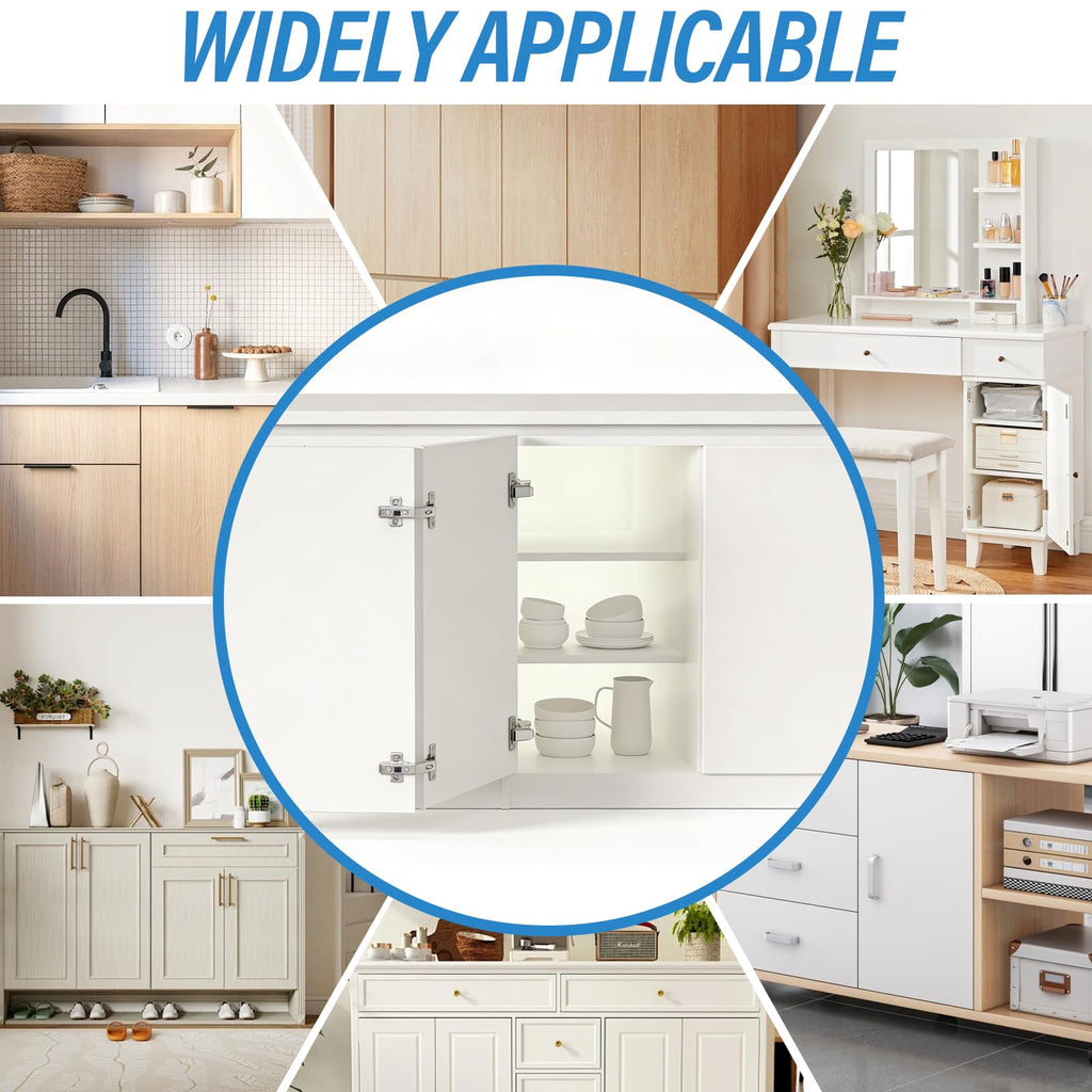 4 Pack Soft Close Hinges Hidden Lazy Susan Cabinet 165 & 135 Degree