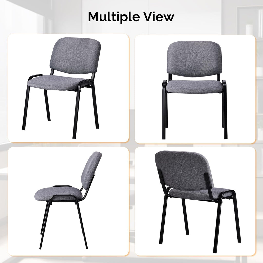 5-Pack Waiting Room Chairs, Stackable Chair, Fabric-Grey