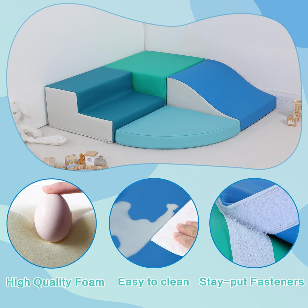 Pieces Climbing Toys for Toddlers: PU Leather - Soft Play Climbing for Toddlers - Foam Climbing Blocks for Crawling