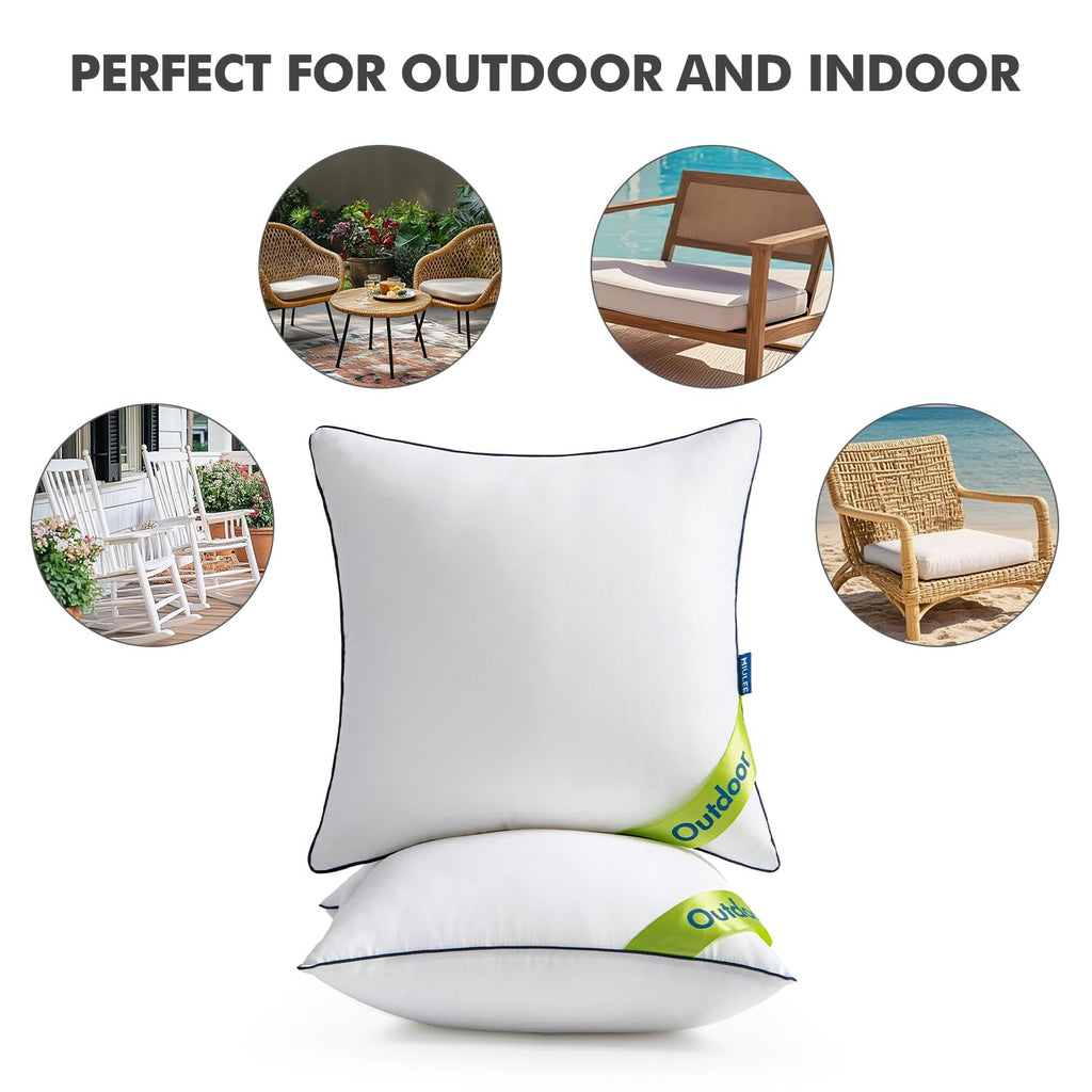 18x18 Outdoor Pillows Pack 4 Waterproof Pillow Inserts