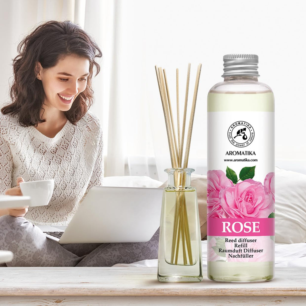 Rose Reed Refill Diffuser 6.8 Fl Oz - Room Diffuser Refill - Home Fragrance - Room Freshener - Rose Aroma - Diffuser