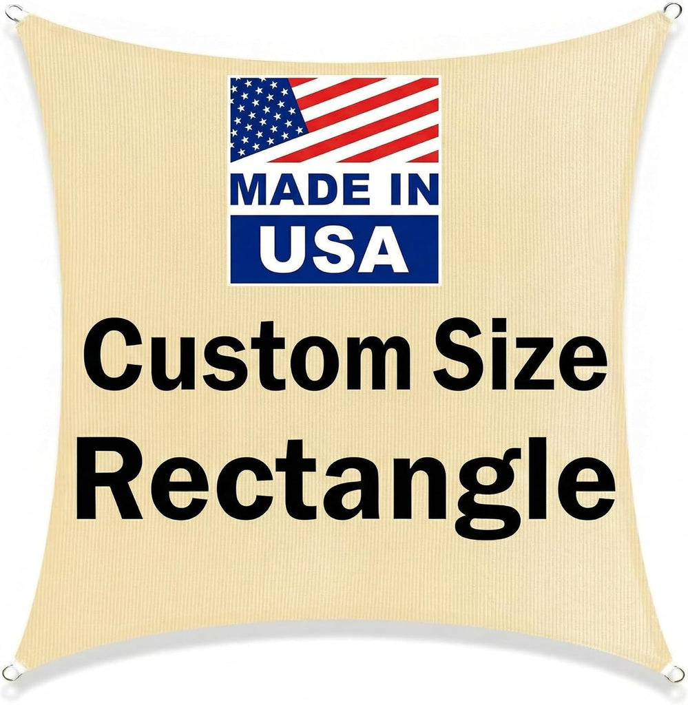 Shade Sail 14'X18' Rectangle Sand Breathable UV Block Outdoor Canopy for Backyard Patio Pergola Garden Deck(We Make