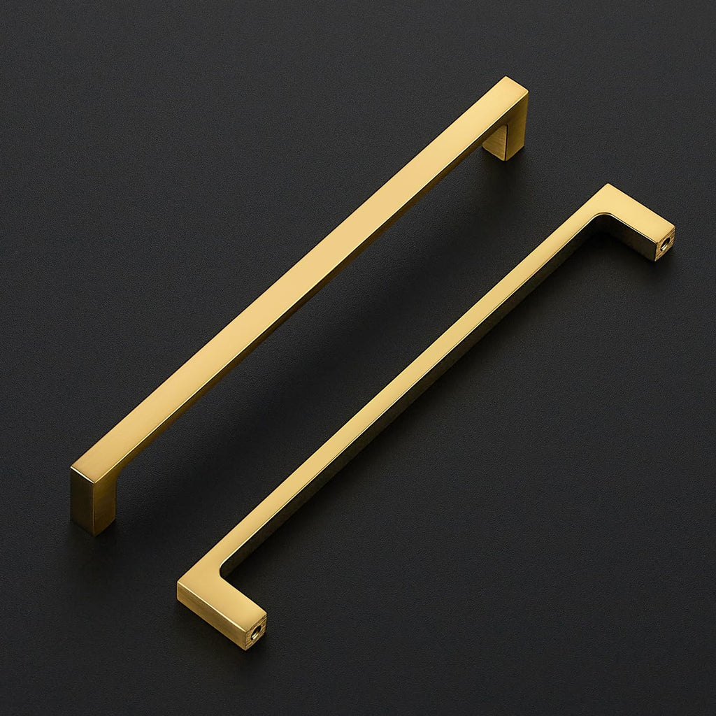 Brushed Brass Kitchen Cabinet Solid Handles,7-1/2 Inch,10 Pack