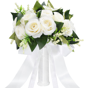 8.3 inch Wedding Bouquets for Bride Bridesmaid Bridal Bouquet Artificial Rose Tossing Bouquet for Wedding Ceremony