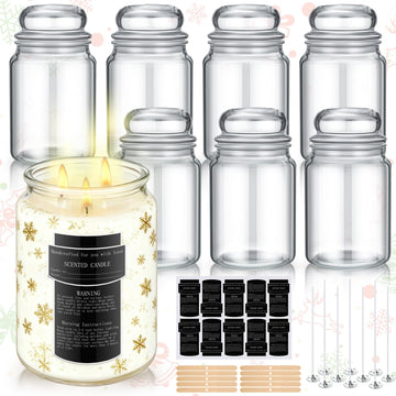 6 Pack 25 oz Glass Candle Jars with Lids for Making Candles