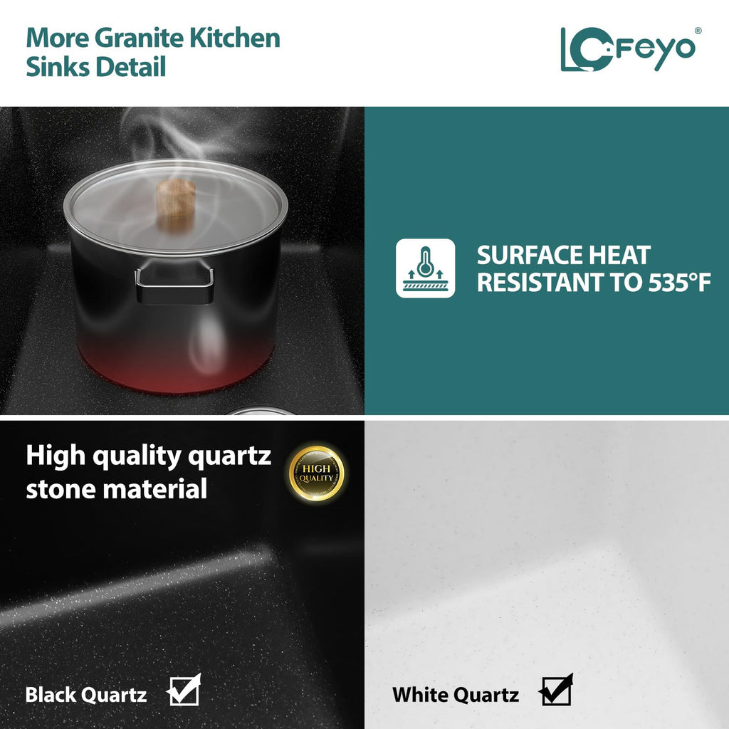 21x18 Inch Black Undermount Granite Composite Bar Sink, Small Quartz Workstation Sink with Ledge, Deep Single Bowl