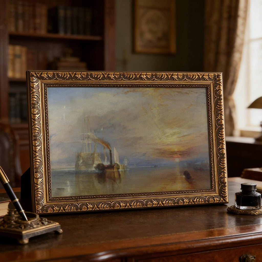 JMW Turner Fighting Temeraire Canvas Wall Art, Romanticism Marine Oil Painting Print, Vintage British Fine Poster