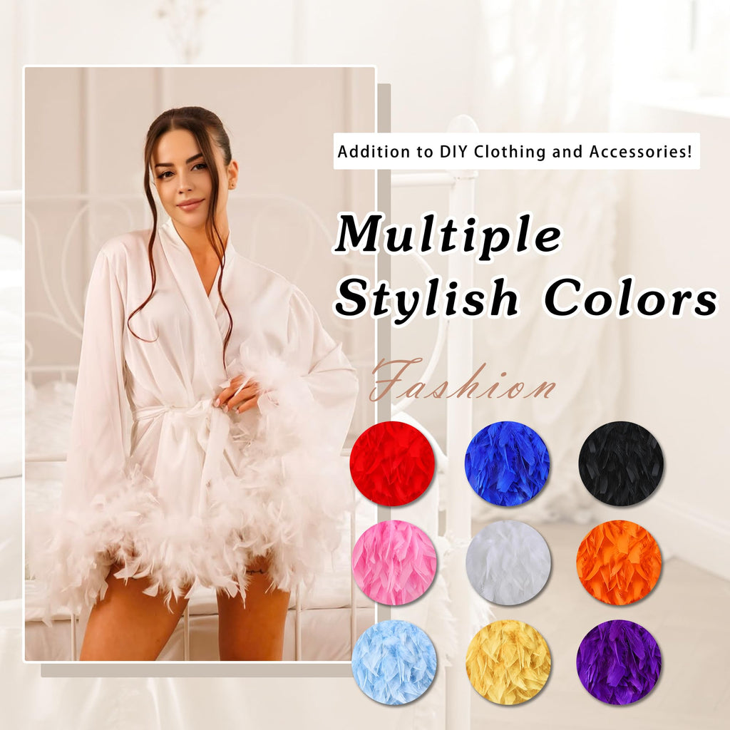 White Thicker Feathers Trim,2 Yards 4-6 Inch