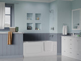 Walk In Tub 60'' x 30'' White Acrylic with Chrome Accents Right Drain, Low Threshold, Slip-Resistant Floor, Easy
