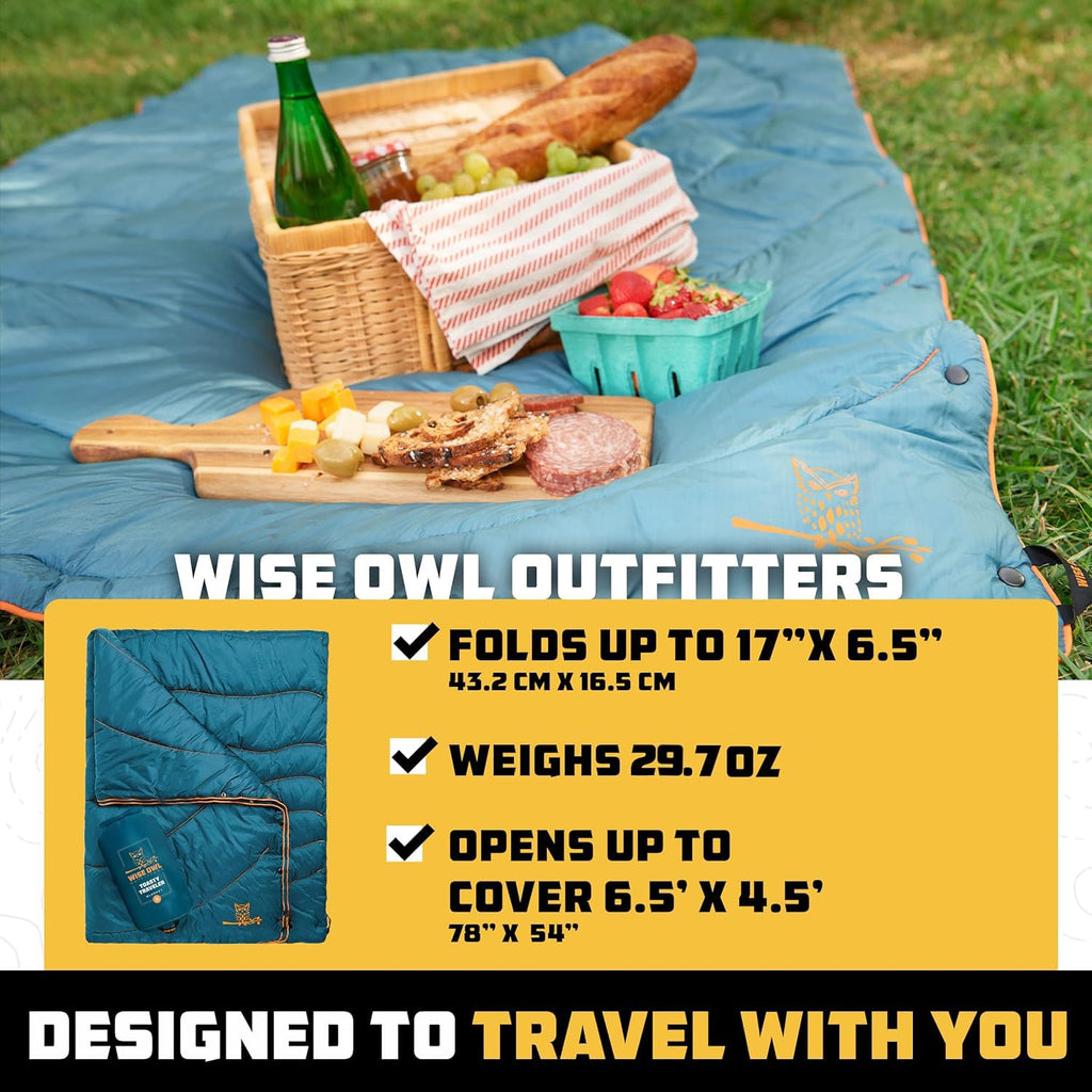 Camping Blanket, Packable Puffy Quilt for Backpacking