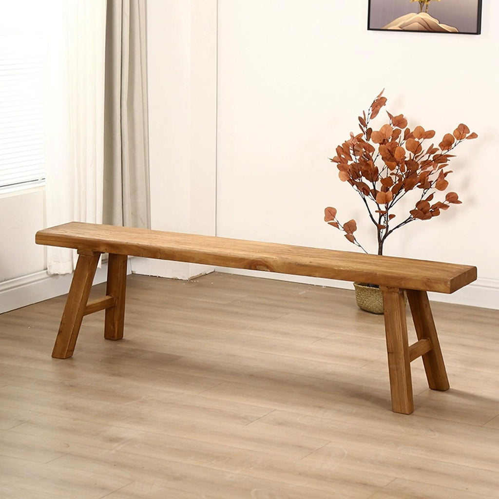Narrow Bench Slim Farmhouse Indoor Wood Rustic Noodle Bench Vintage Dining Table Skinny Hallway Shoe Benchs End Of