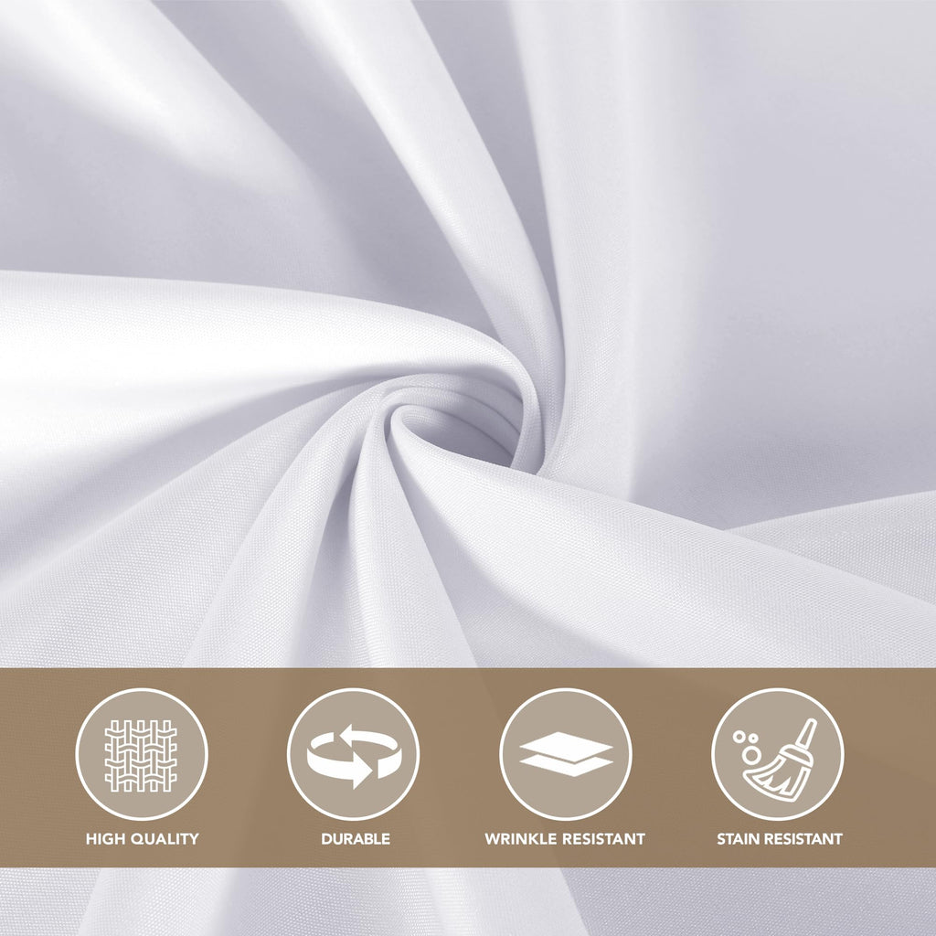 White Round Tablecloth 90 Inch Fit 30-72 Inch Tables, 8 Pack