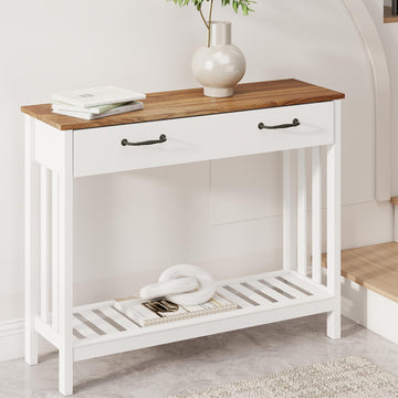 Farmhouse Narrow Console Table Modern Wooden, Living Room Tables