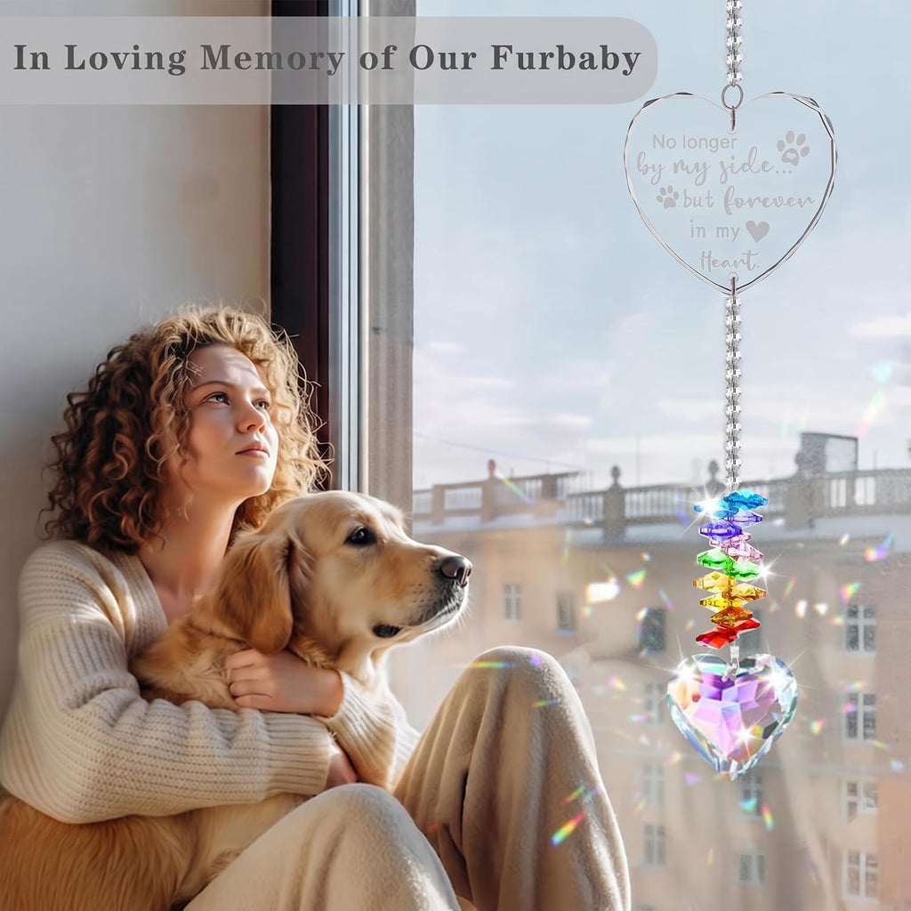 Dog Memorial Gifts for Loss of Dog, K9 Pet Memorial Crystal Suncatcher