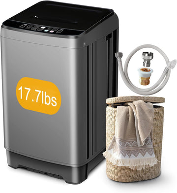 Portable Washing Machine 17.7lbs Full-Automatic Compact Washing Machine for Apartment, 10 Wash Program Small Washer