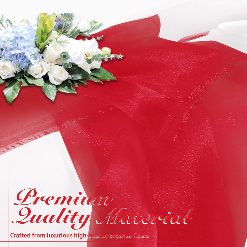 Red Organza Fabric by The Yard, 60 Wide (10 Yard)