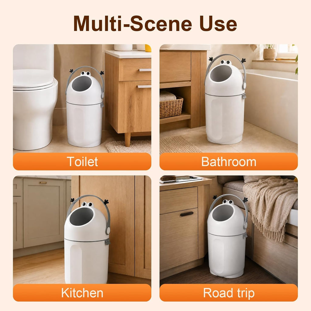 Odor-Locking Diaper Pail,Works with Regular Trash Bags (Grey and White)
