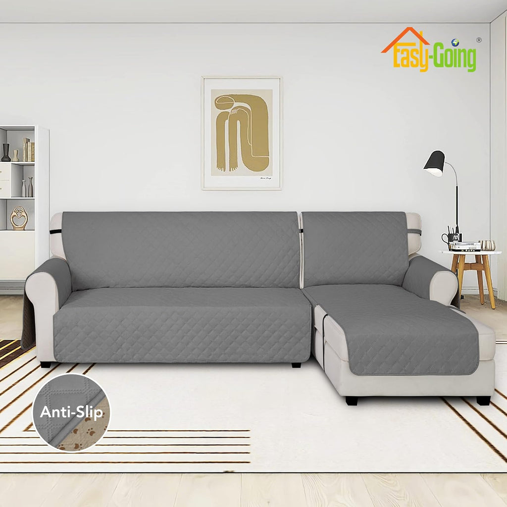 Waterproof L-Shape Sectional Cover, 2-Piece with Chaise, Large | Non-slip 2-piece Design, Chaise Lounge Protector