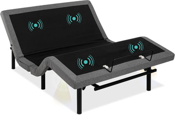 Ergonomic Full Size Adjustable Bed Frame, Electric Base w/Wireless Remote Control, Nightlight, Massager, 2 USB Ports