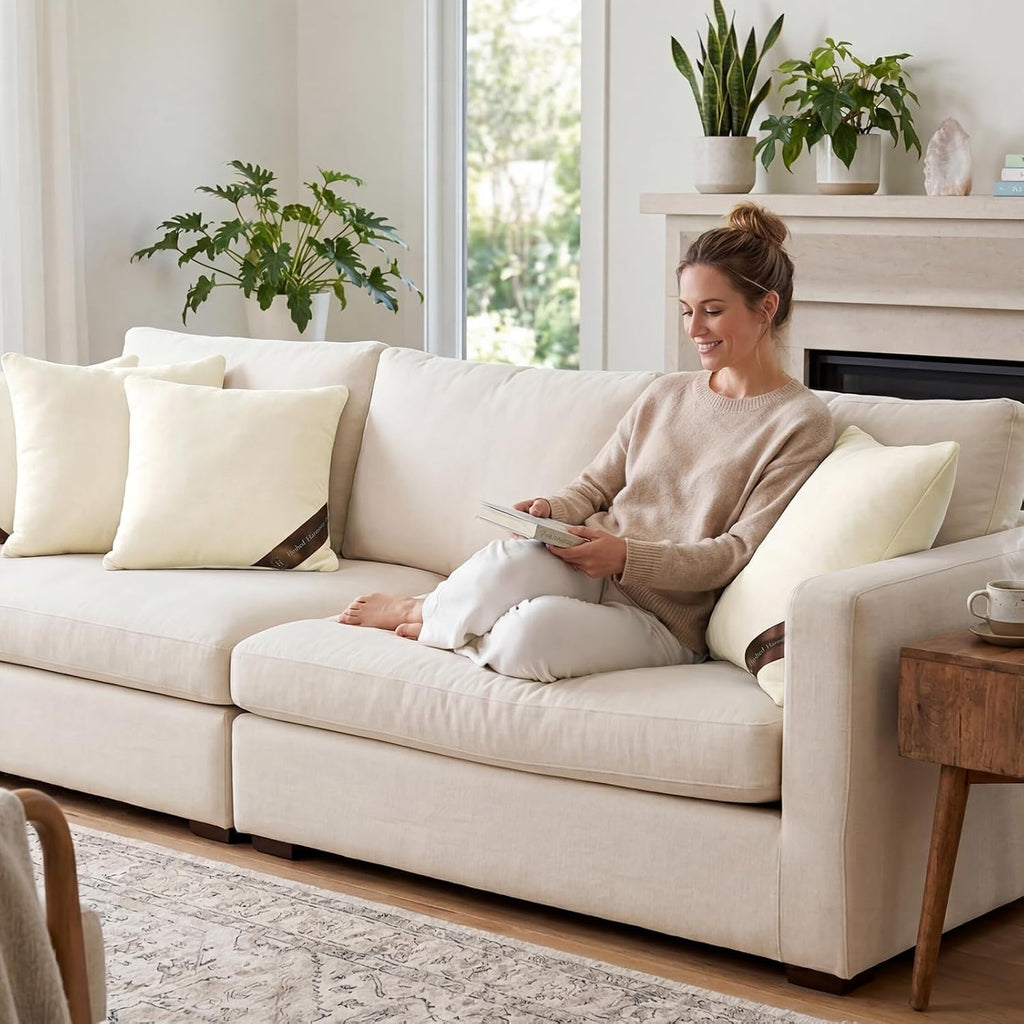 20x20 Pillow Inserts - Shredded Memory Foam with 3-Layer Hybrid Construction - Supportive 20 Inch Pillow - Set of 2