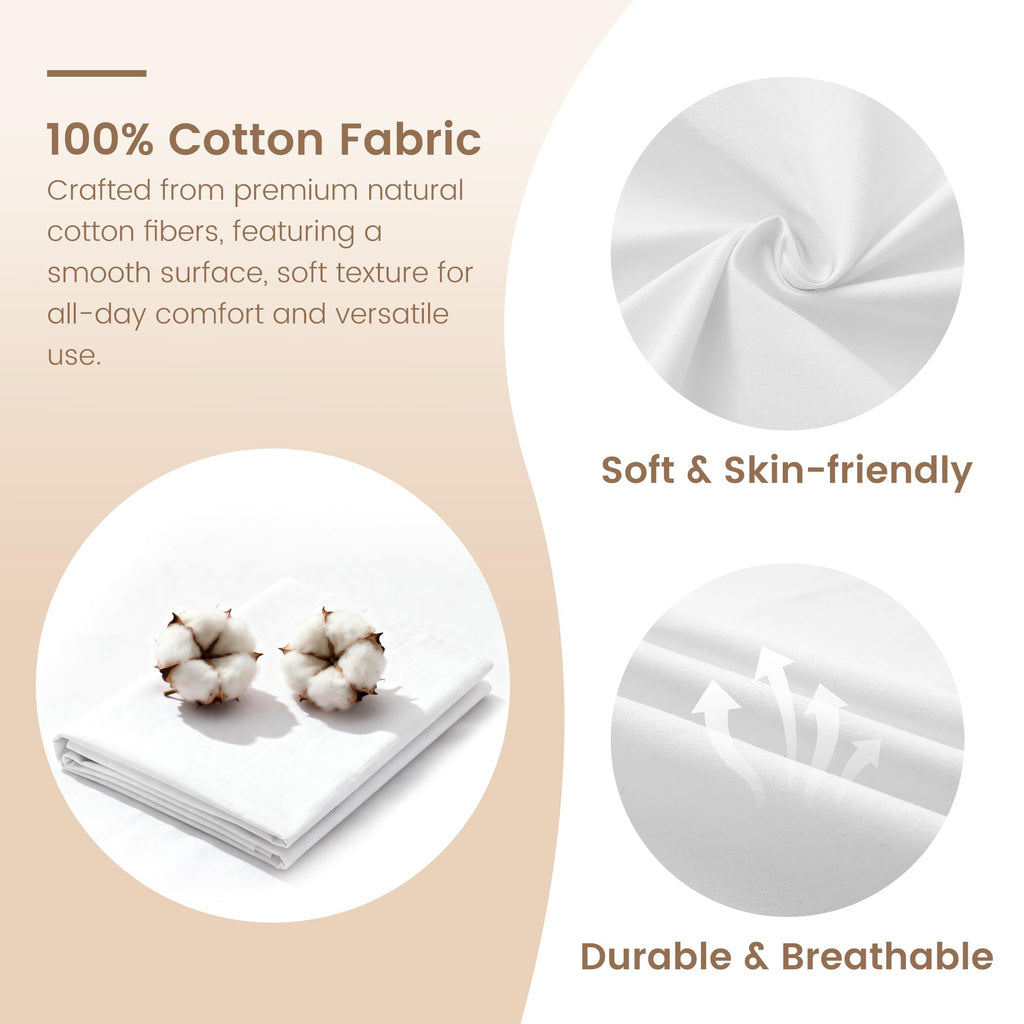 100% Cotton Fabric by the Yard, 44" x 5 Yard White Muslin Fabric Cloth