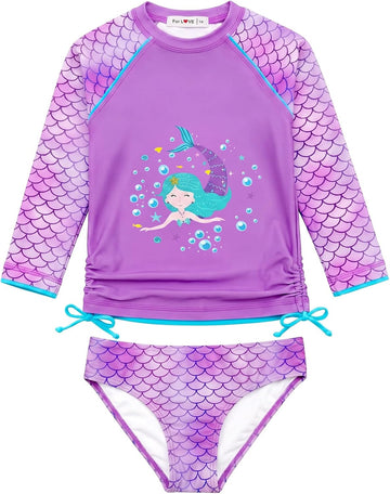 Girls Piece Rash Guard UPF 50+ Sun Protection Swimsuit