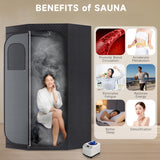 Sauna Box for Detoxification and Relaxation, Indoor Portable Sauna Tent with 3L Steamer and Folding Chair, 9 Levels