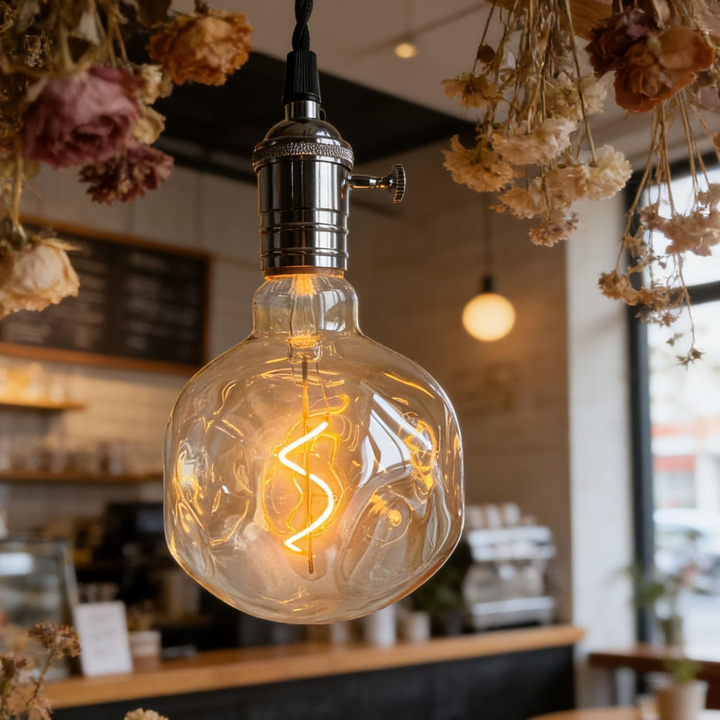 G40 LED Edison Bulb 4W 25W Equivalent, Dimmable E26, 110-130V 2000K Warm Amber, 200LM Vintage Industrial Decorative
