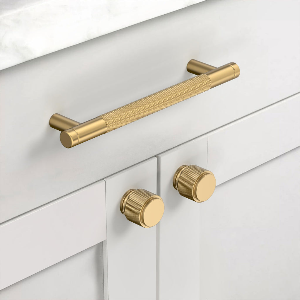 10 Pack 5 Inch(128mm) Champagne Bronze Cabinet Pulls Knurled Cabinet Handles Cupboard Handles Kitchen Cabinet