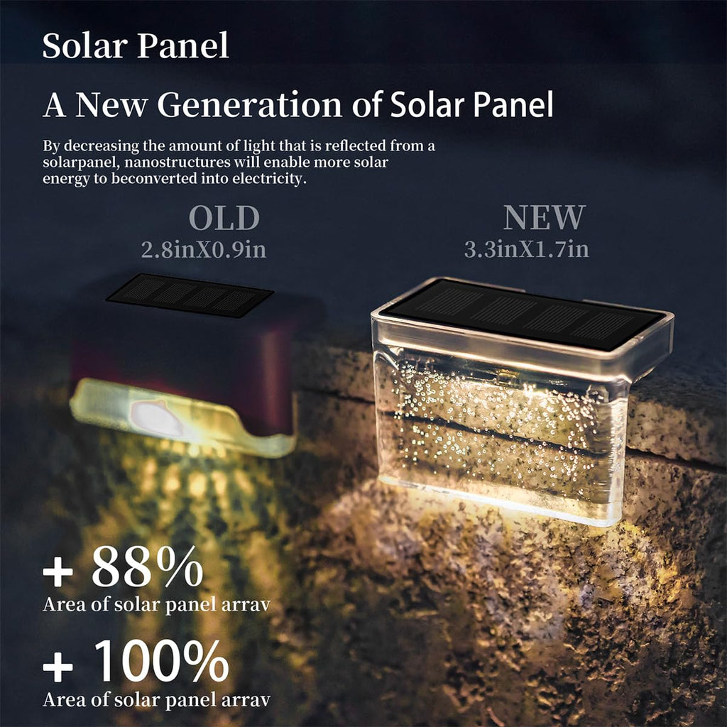 Solar Deck Lights Outdoor, Fence Lights Waterproof LED for Stairs