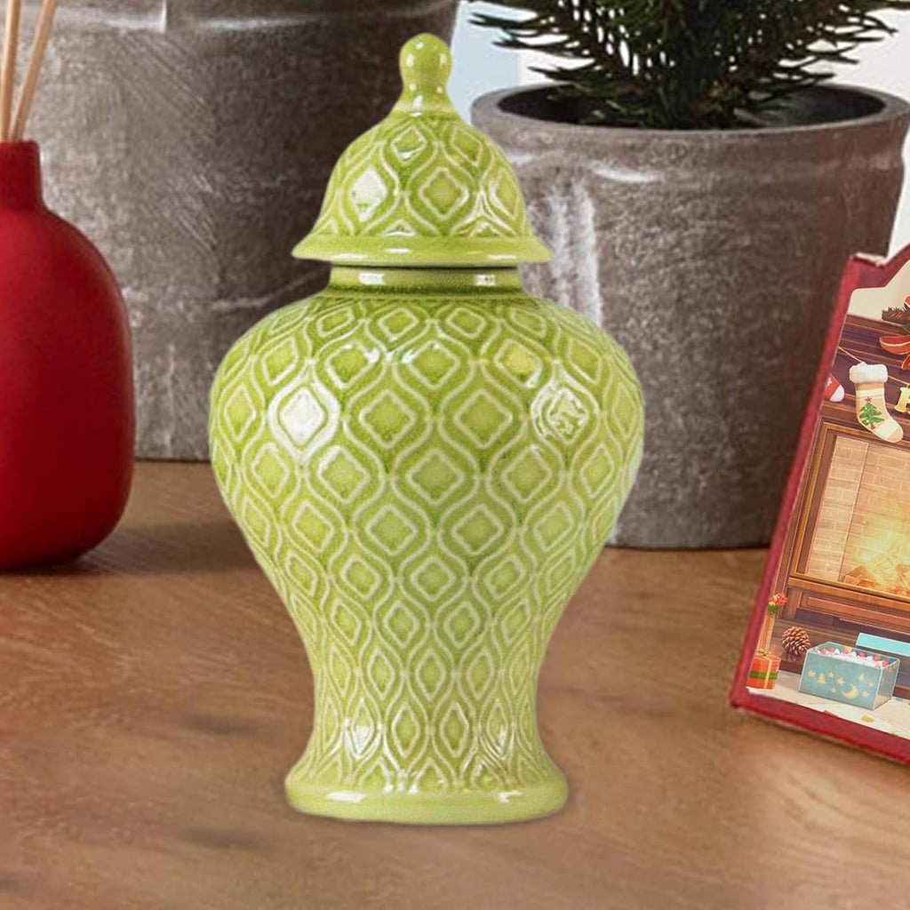 Porcelain Vase Jar Tabletop Decoration 12.5x23cm Decorative Ginger Jar for Party, Dining Table Decor Fine