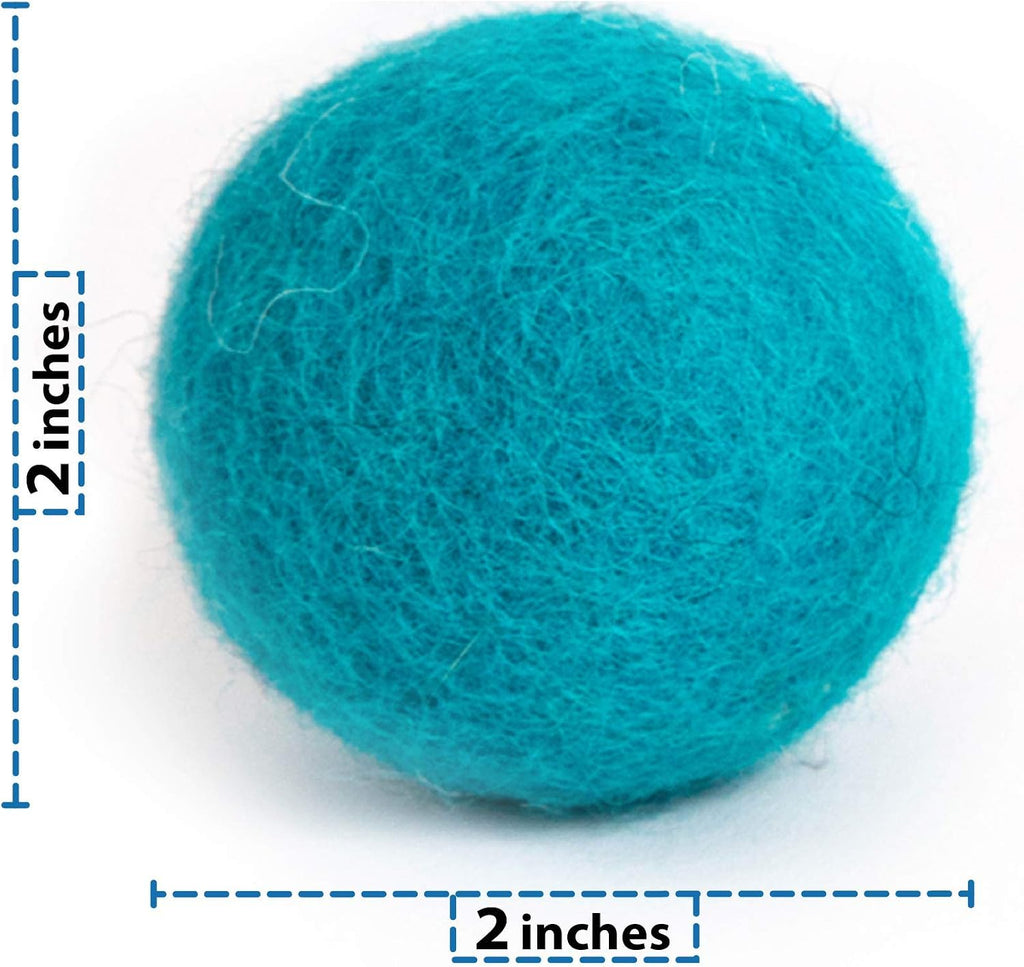 Premium Felt Cat Bed Cave (Dark Grey/Large) and Wool Ball Toys (6-Pack) Bundle