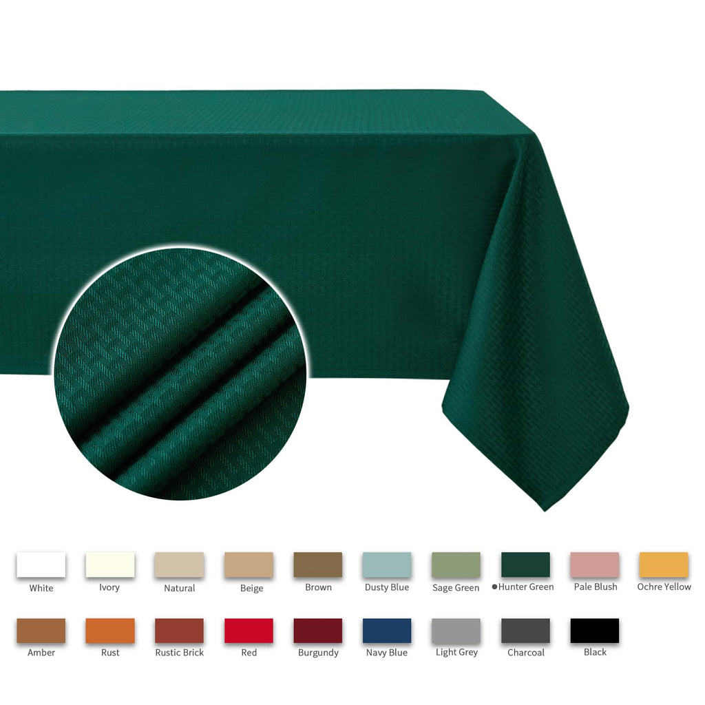 Rectangle Tablecloth Weaved Design Water Resistant Wrinkle Free Spill-Proof Soft Table Cloth Decoration, Banquet