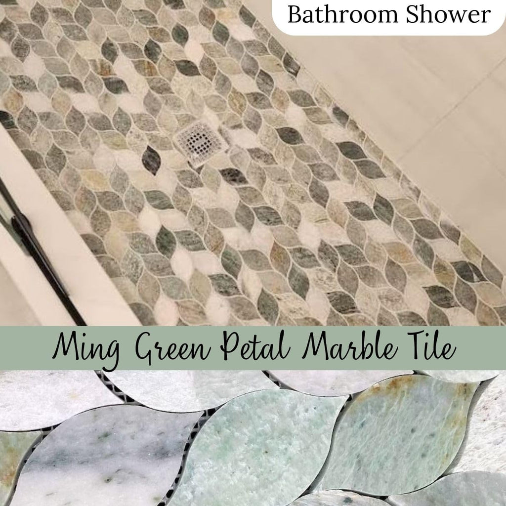 Ming Green Greyish Petal Marble Polished Floor Wall Tile Backsplash, Bathroon Shower, Fireplace Surround, Decor