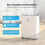 2500Sq.Ft Dehumidifier, 34Pint Dehumidifiers for Home, Quiet Dehumidifier for Basement, Bedroom, Bathroom