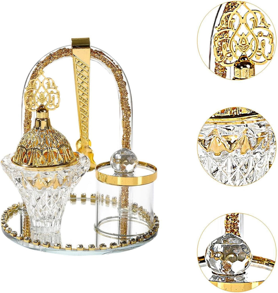 Arabic Incense Burner Home Decor Centerpiece Decorative Luxury Incense Holder Set Tabletop Ornament for Teahouse