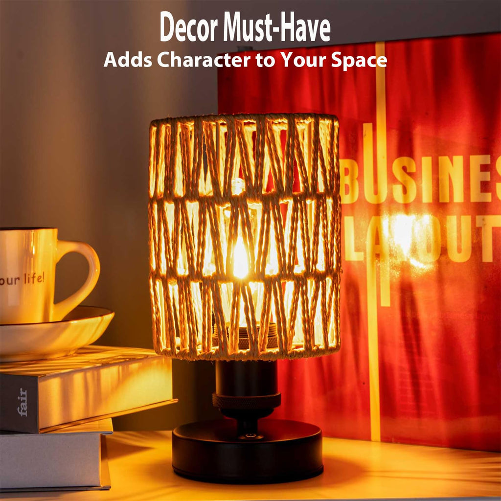 Cordless Rechargeable Outdoor Table Lamps, Battery Operated Table Lamp, Stepless Dimmable, and Bedroom (Bulb