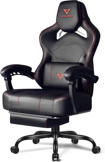 Big and Tall Gaming Chair 400lb Capacity with Footrest | Racing-Style High Back Video Game Chair for Adults, PU