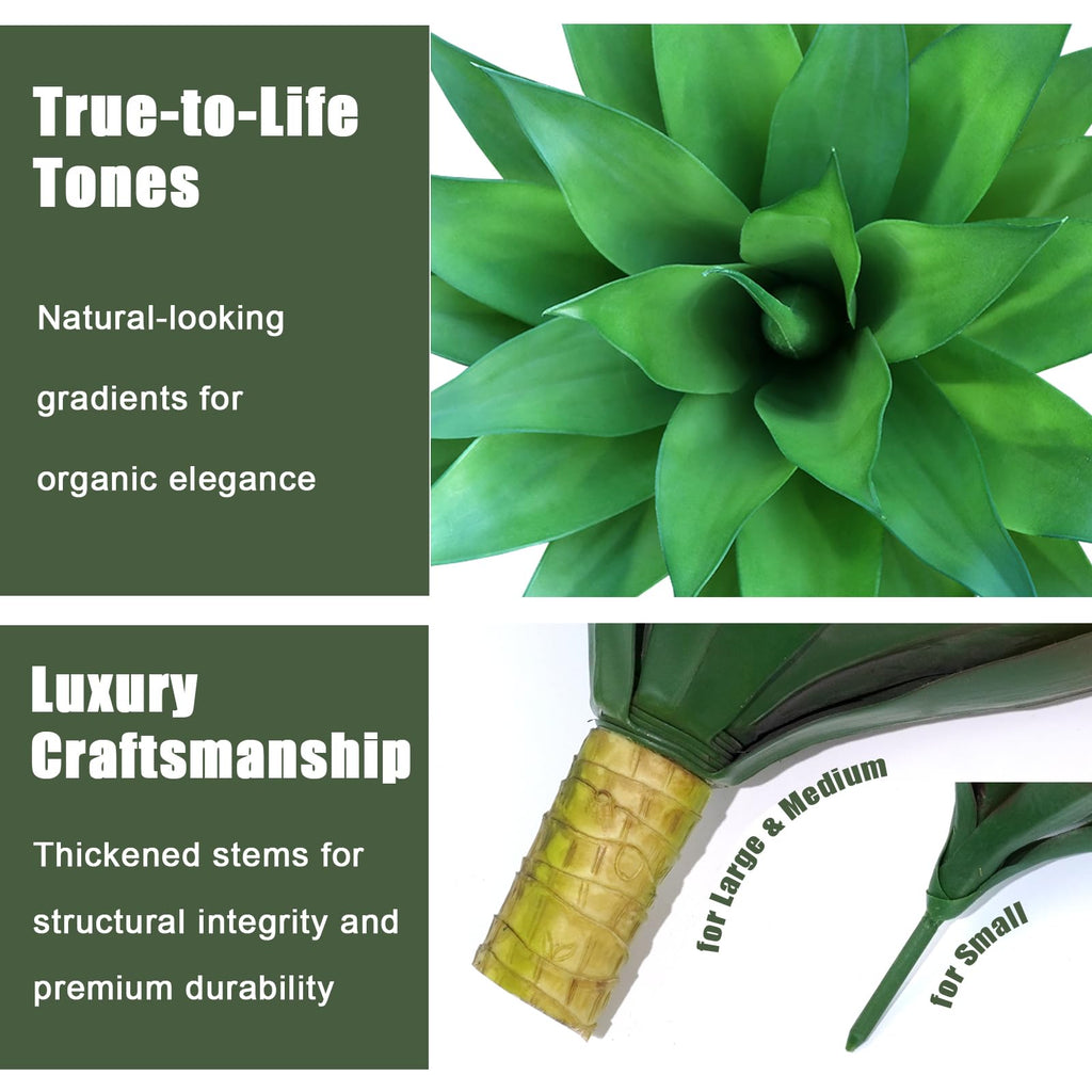 22 Inch Artificial Agave Plants Outdoor UV Resistant, Green, 2-Pack