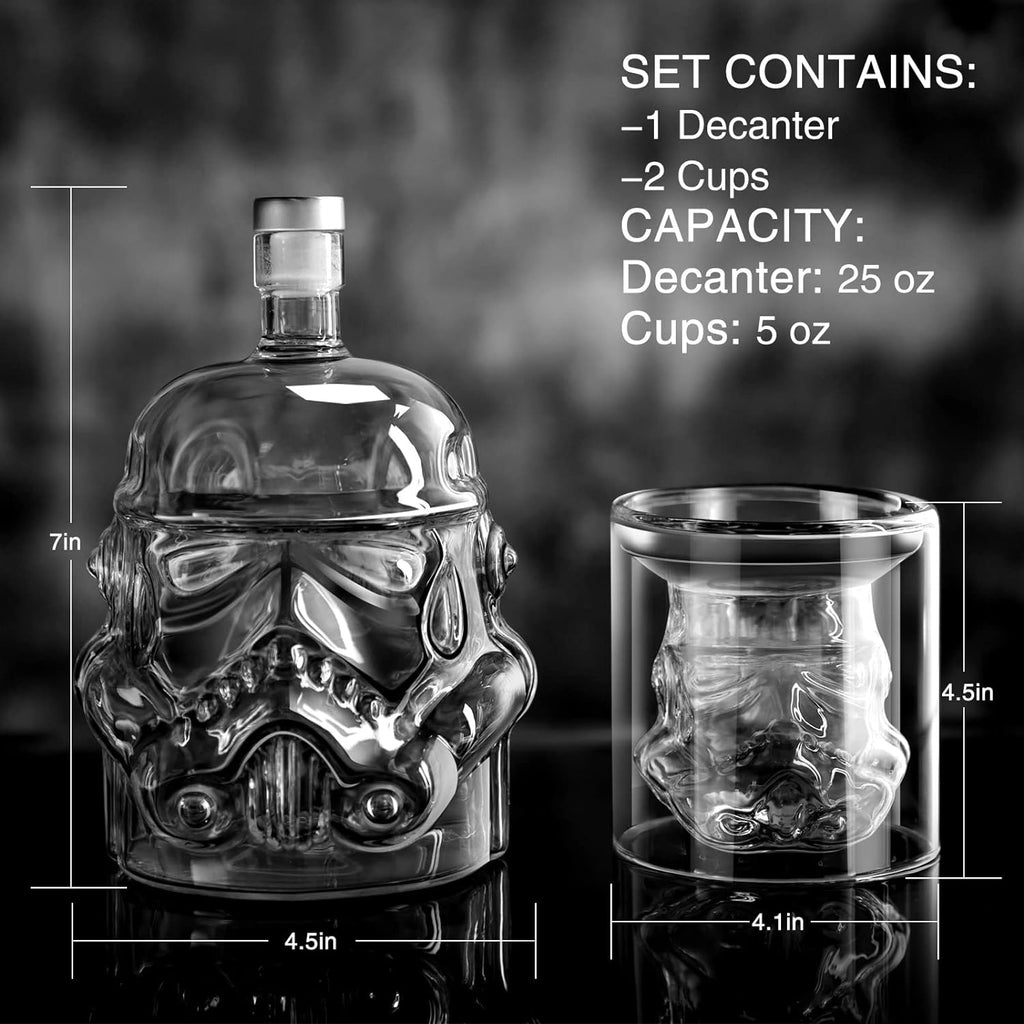 Whiskey Decanter Set, Whiskey Decanter with 2 Glasses, Decanter Set for Men Scotch Bourbon Vodka, Bosses Day Gifts
